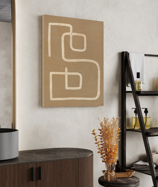 Abstract Squiggle I Desert Dark Print - Oakavia