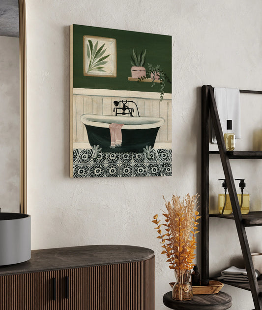 Green Bathroom I Print - Oakavia