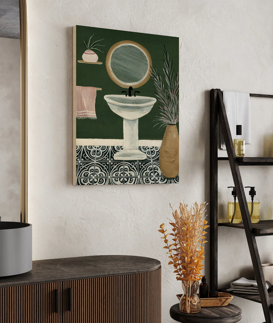 Green Bathroom II Print - Oakavia