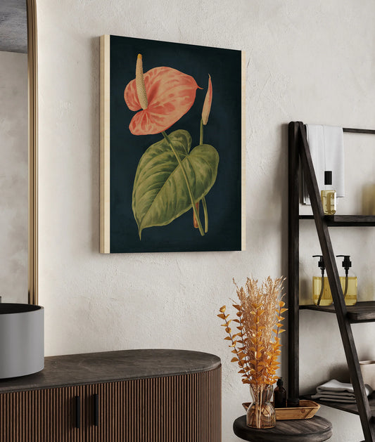 Anthurium Ferrierense Dark Blue No Words Print - Oakavia