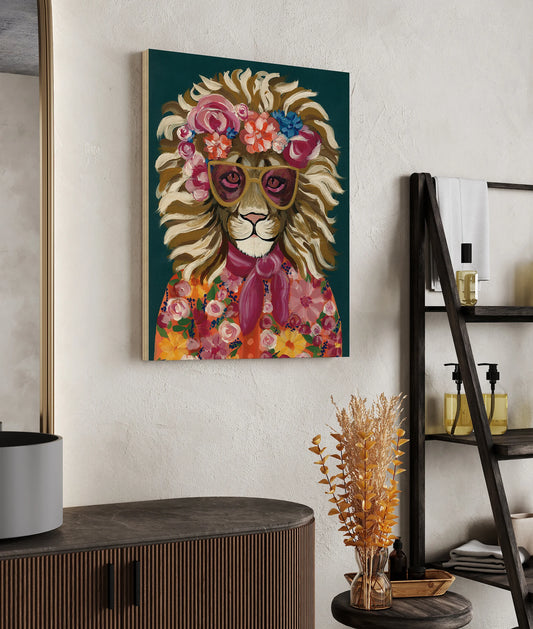 Miami Living Lion Portrait I Print - Oakavia