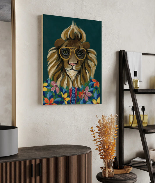 Miami Living Lion Portrait II Print - Oakavia