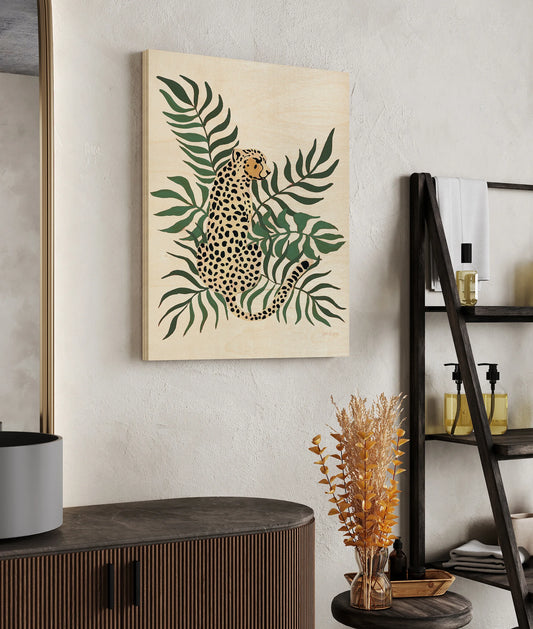 Sitting Cheetah Cream Print - Oakavia