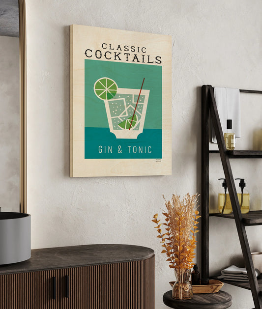 Classic Cocktails Gin and Tonic Poster Print - Oakavia