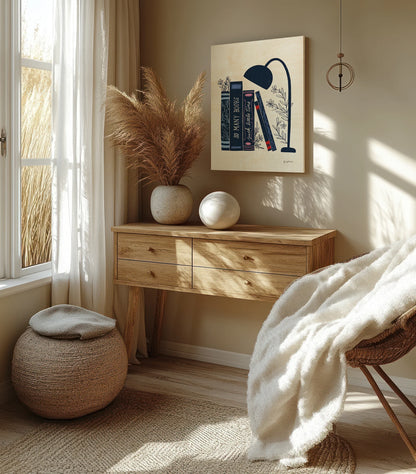 Bookish Blue I Print - Oakavia