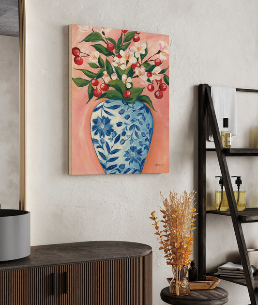Blooming Cherry Vase Print - Oakavia