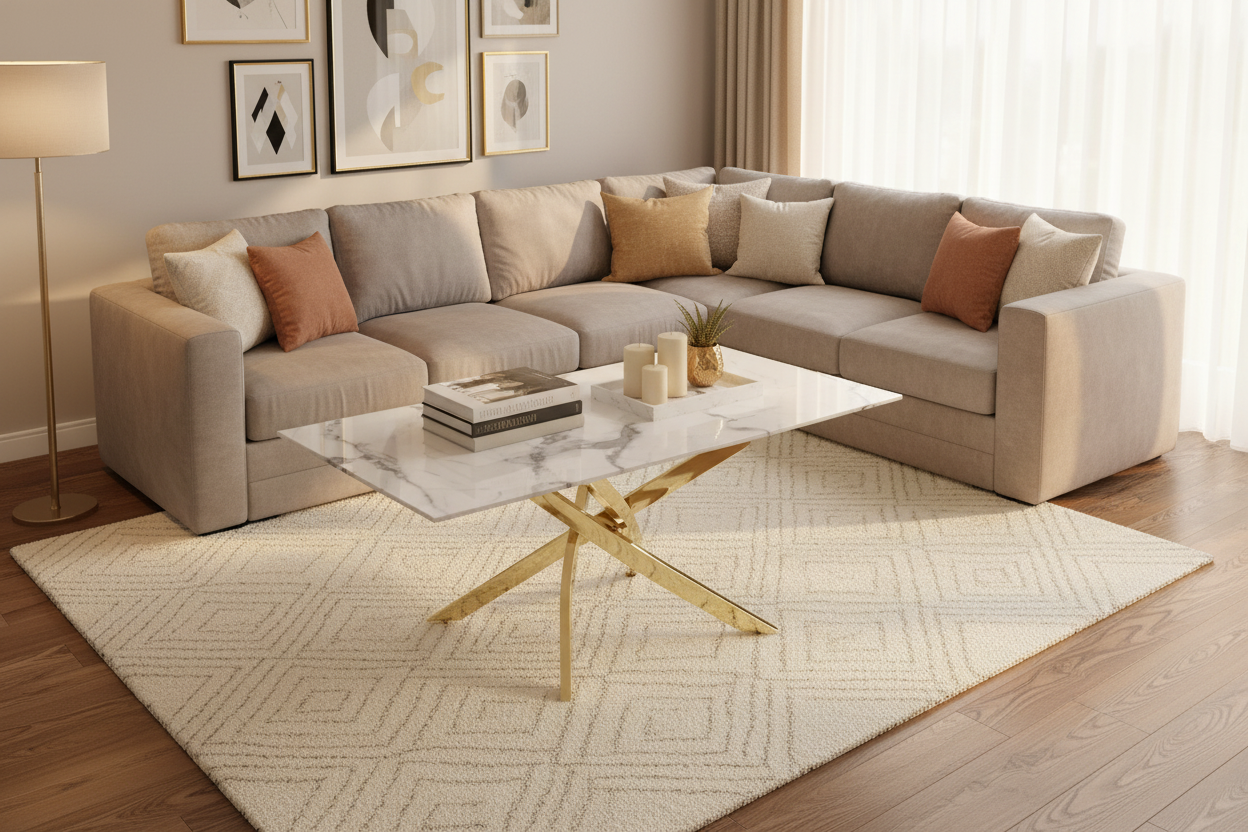 Astoria White/Gold Coffee Table