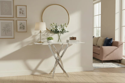 Astoria White/Chrome Console Table - product image