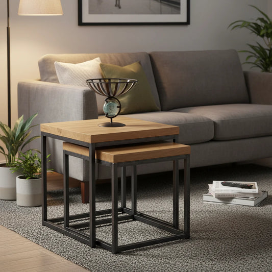 Brooklyn Oak Nesting Lamp Tables