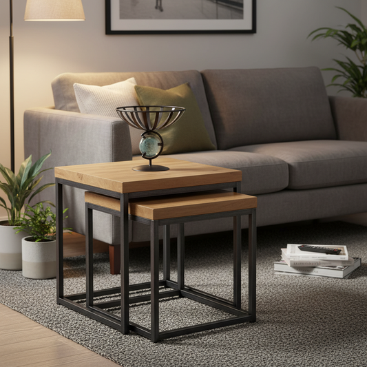 Brooklyn Oak Nesting Lamp Tables