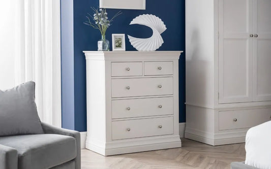 Clermont 3+2 Drawer Chest - White Julian Bowen