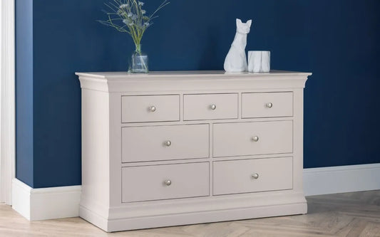 Clermont 4+3 Drawer Chest - Light Grey Julian Bowen