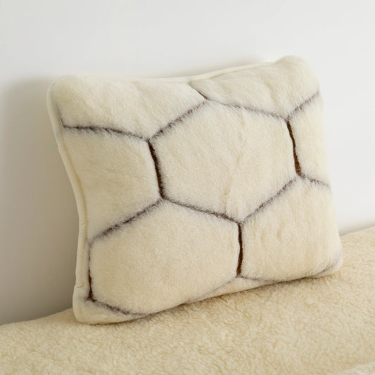 Cashmere Wool Cushion - Natural Hex 50 x 60cm - Oakavia