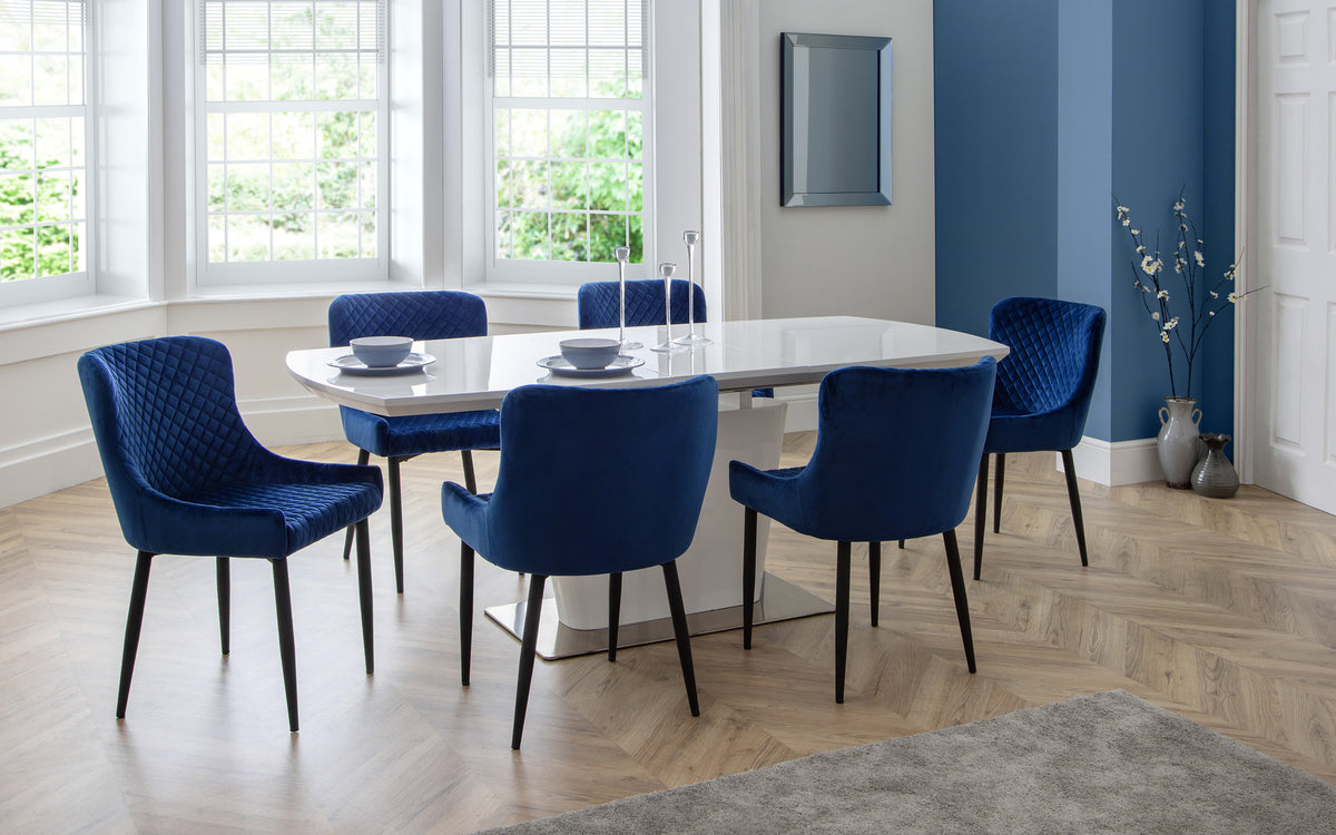 Como Table & 6 Blue Luxe Chairs Roomset.jpg