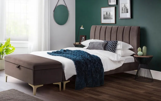 Deco Blanket Box - Truffle Velvet Julian Bowen