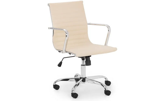 Gio Ivory & Chrome Office Chair