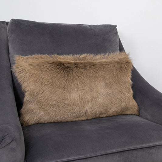 Beige Goatskin Cushion 30 x 50cm - Oakavia
