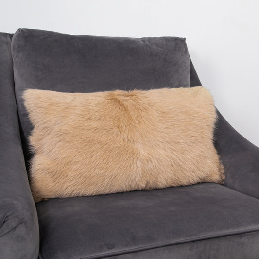 Cream Goatskin Cushion 30 x 50cm - Oakavia