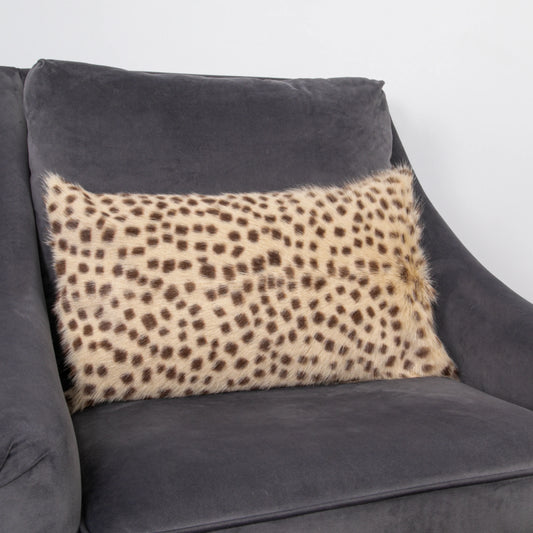 Brown Leopard Goatskin Print Cushion 30 x 50cm - Oakavia