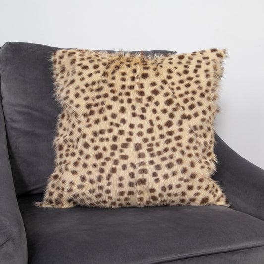 Brown Leopard Goatskin Print Cushion 45 x 45cm - Oakavia