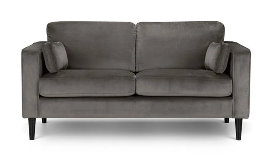 Hayward Velvet Medium 2 Seater Sofa - Grey Julian Bowen