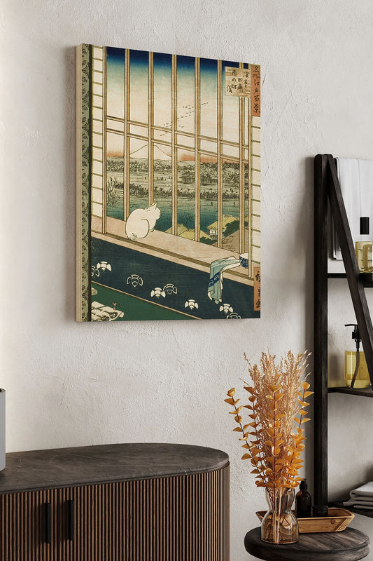 Asakusa Cat in a Window Print - Oakavia