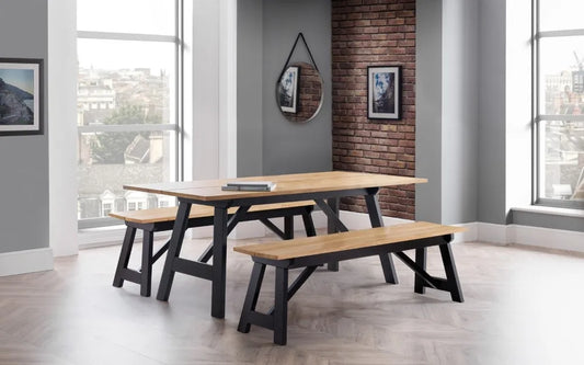 HOCKLEY BENCH BLACK/OAK Julian Bowen