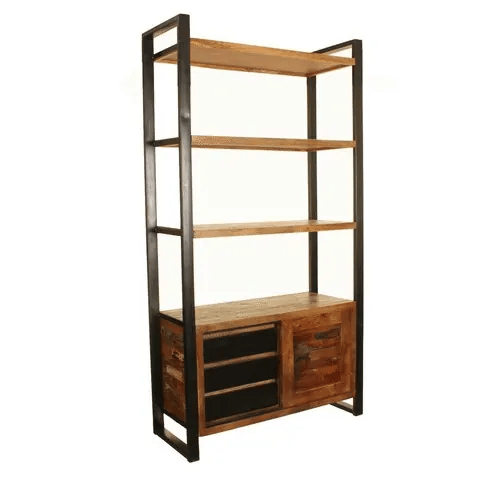 Wood Furniture UK - Shop Urban Chic Large Bookcase with Storage - Oakavia