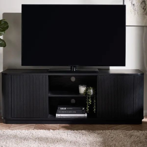 Louis Fluted TV Unit - Black - product image