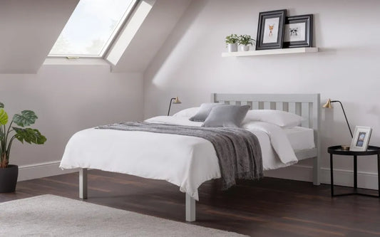 Luna Bed 135cm Double -  Dove Grey Julian Bowen
