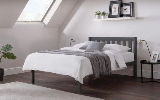 Luna Bed 135cm Double - Anthracite Julian Bowen