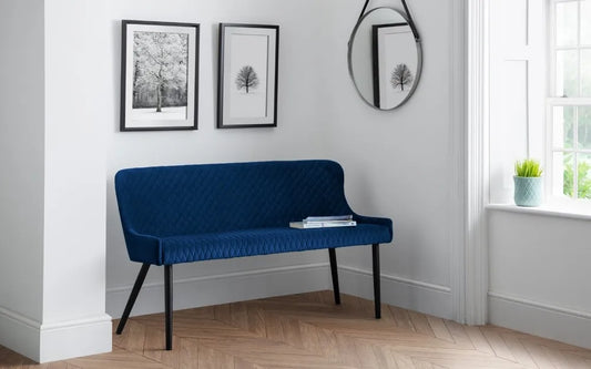 LUXE HIGH BACK BENCH - BLUE Julian Bowen