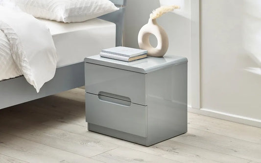 Manhattan 2 Drawer Bedside - Grey Julian Bowen