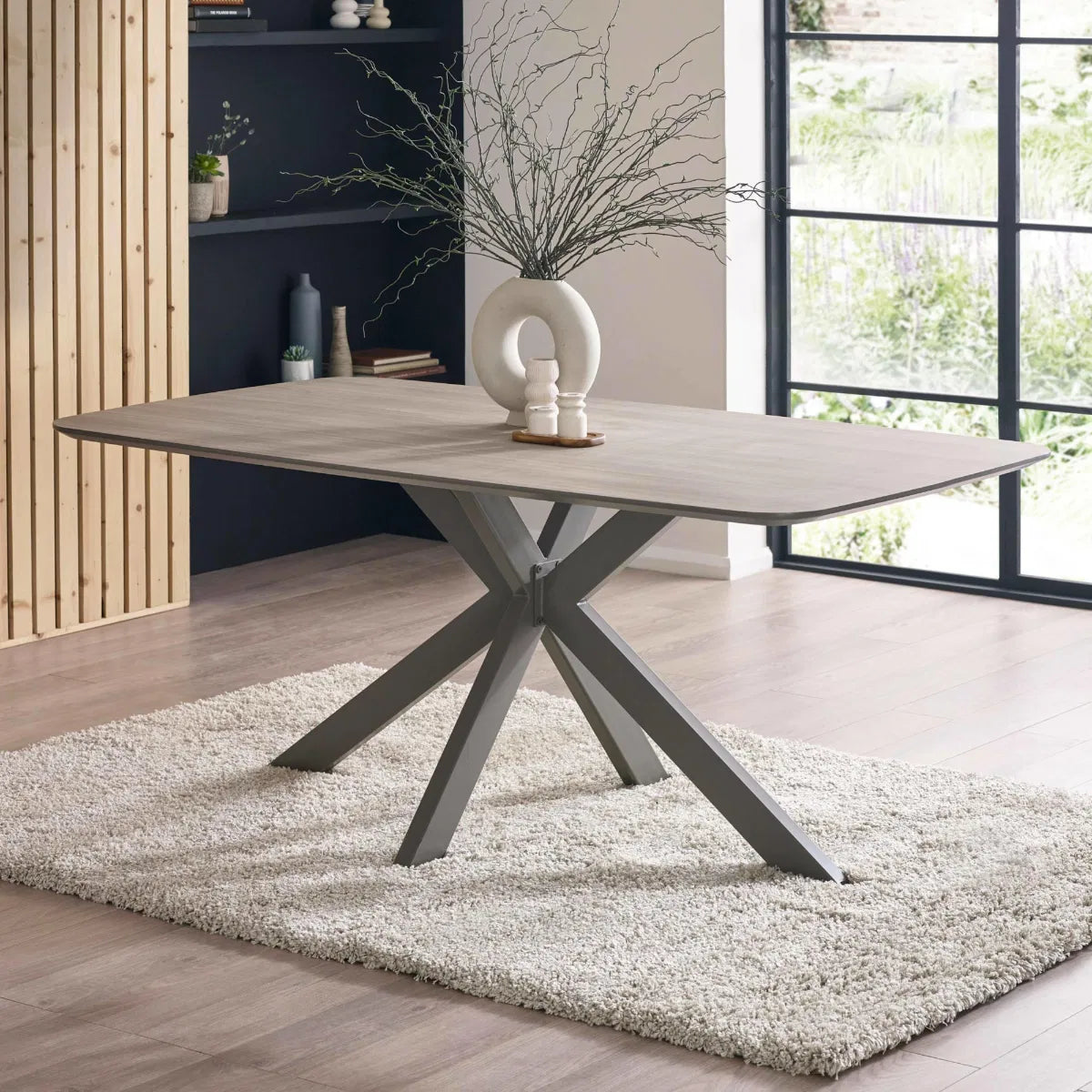 Noah Taupe Rectangular Dining Table - Oakavia