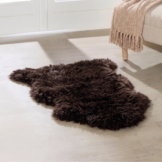 Chocolate Brown Sheepskin Rug XXL