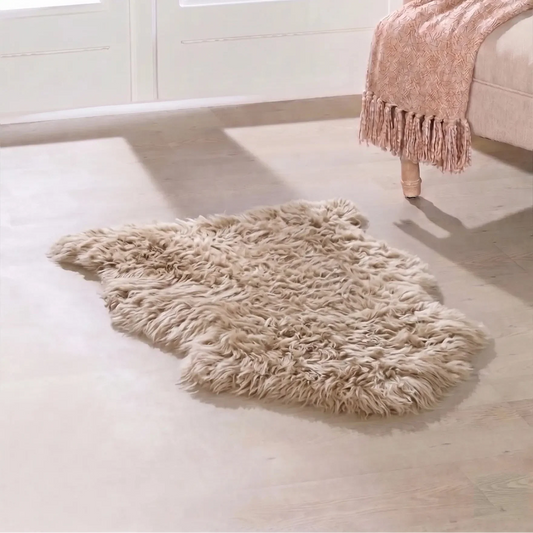 90cm Beige Sheepskin Rug