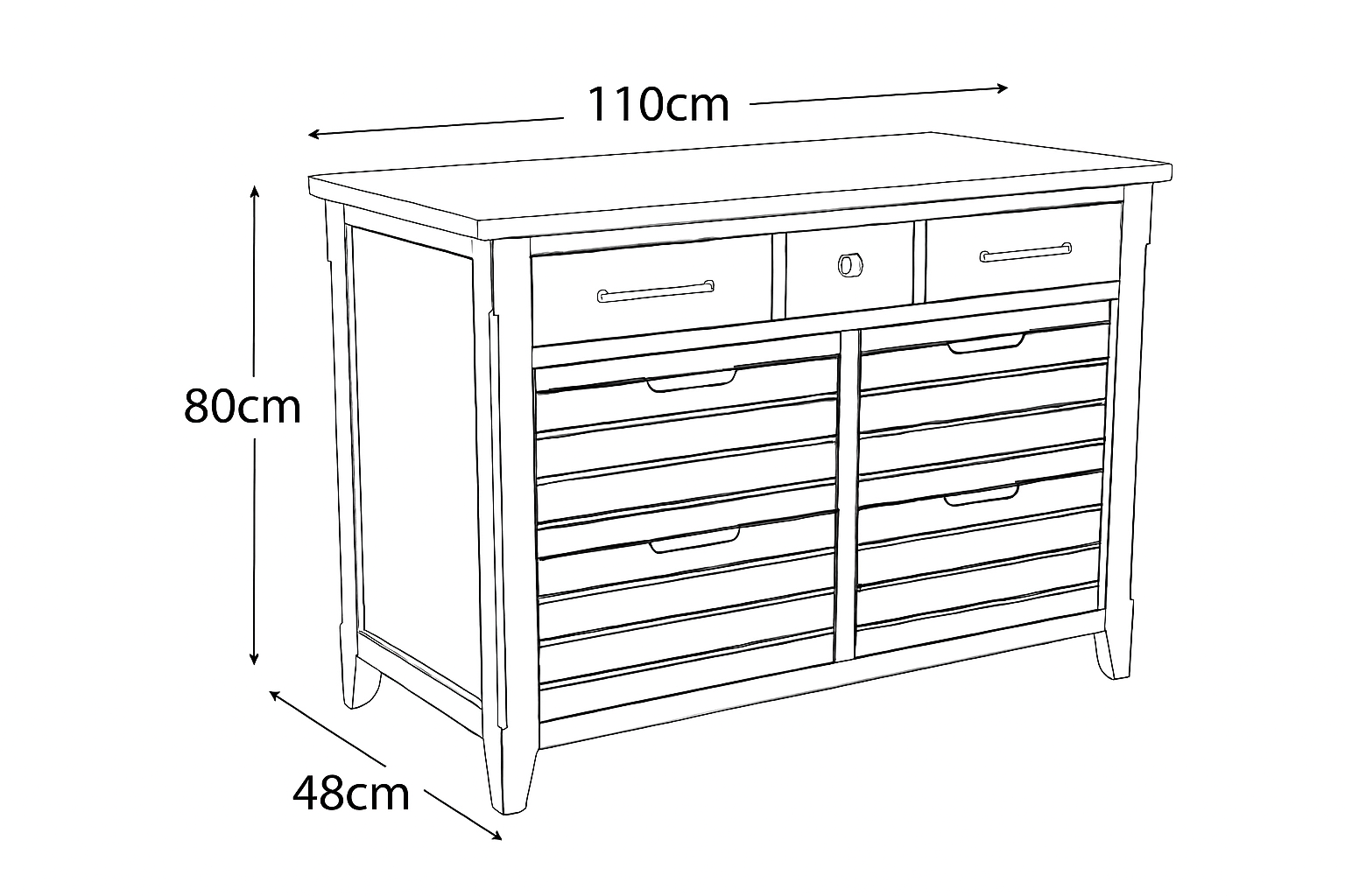 Signature Blue Sideboard Servery dimensions