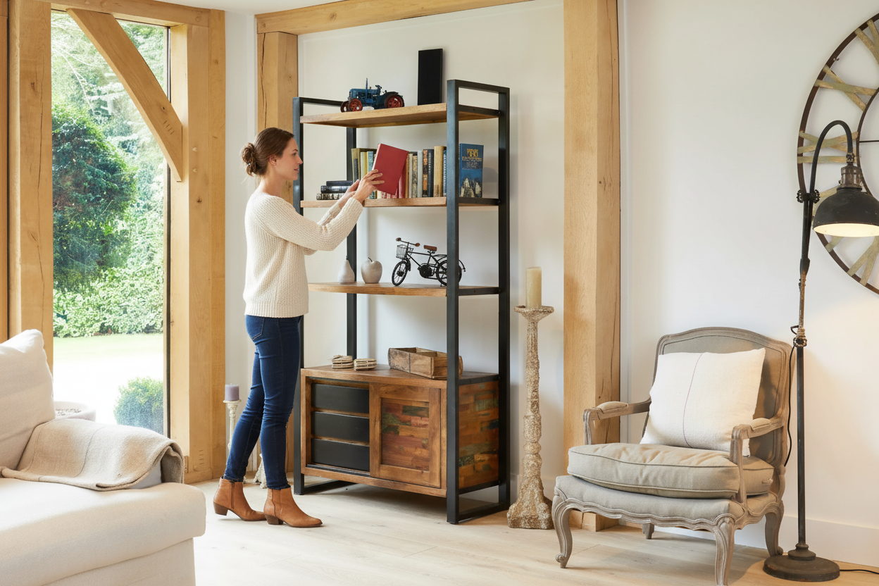 Urban Chic Large Bookcase with Storage