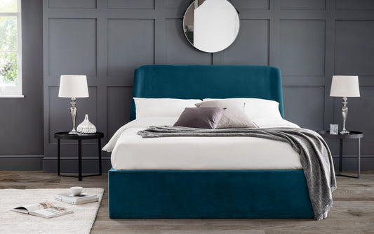 Frida Storage Ottoman Bed 135cm Double - Teal Julian Bowen