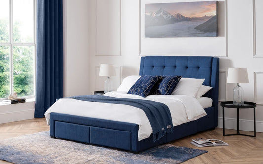 Fullerton 4 Drawer 180cm Super King Size Bed - Blue Julian Bowen