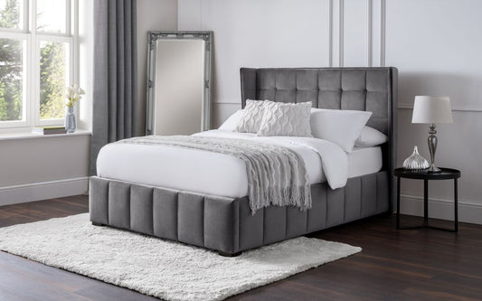 Gatsby Bed 135cm Double - Light Grey Julian Bowen