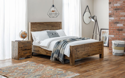 Hoxton Bed 180cm Super King Size - Rustic Oak Julian Bowen