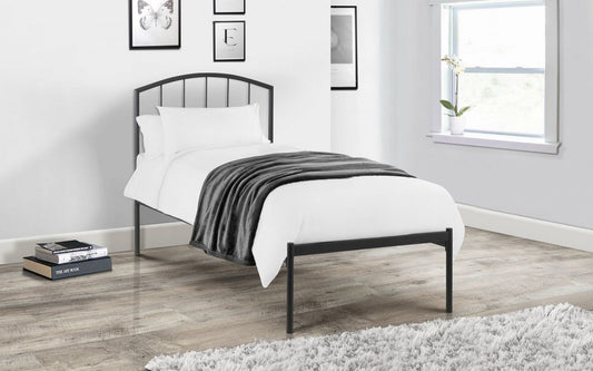 Onyx Bed 90cm Single - Satin Grey Julian Bowen