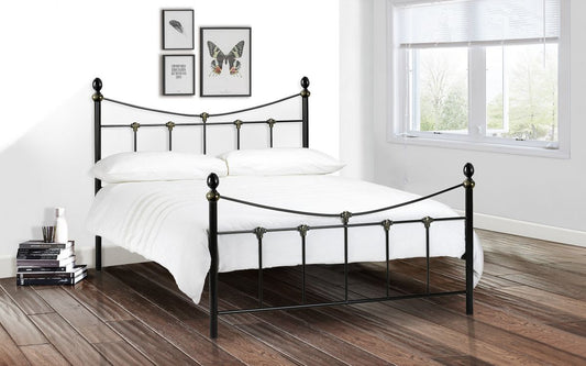 Rebecca Bed 135cm Double - Black/Gold Julian Bowen