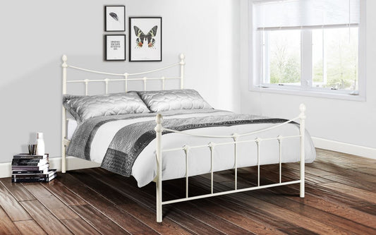 Rebecca Bed 135cm Double - Stone White Julian Bowen