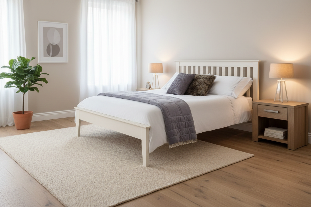 Salerno Shaker Bed 150cm King Size - Ivory