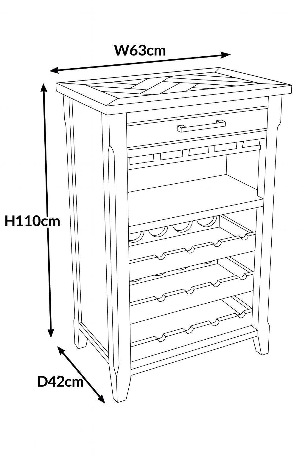 signature blue wine cabinet
