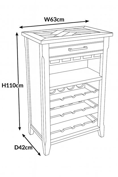 signature blue wine cabinet