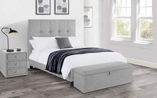 Sorrento High Headboard Bed 180cm Super King Size  - Light Grey Julian Bowen