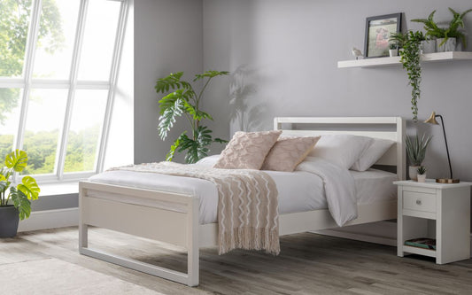 Venice Bed 135cm Double - Surf White Julian Bowen